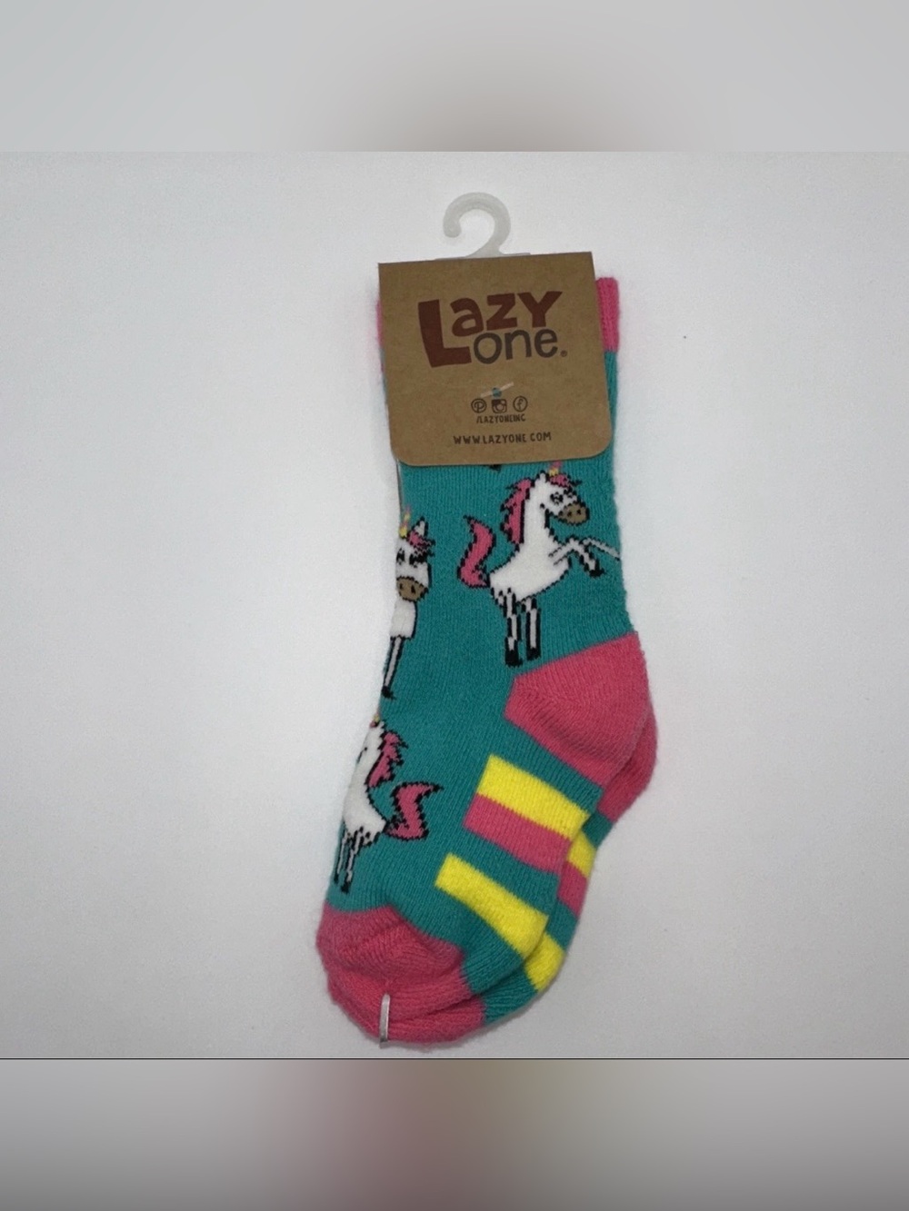 Lazy One Unicorn Crew Socks Infant 12-18 Months Multi Color Cotton Girly Whimsy